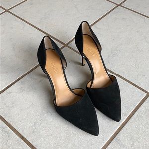 Black Suede Dorsay Heels